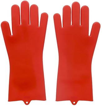 Scruba Dub Scruba-Dub Antibacterial Silicone Cleaning Gloves Ruby Red