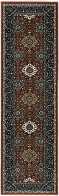 Canora Grey Sorusch Oriental Machine Woven Polyester Area Rug in Red/Navy