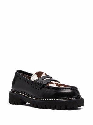 Henderson Baracco Animal Print Leather Loafers