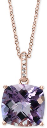 ALARRI 3.6 Carat 14K Solid Gold Counting Kisses Amethyst Necklace 