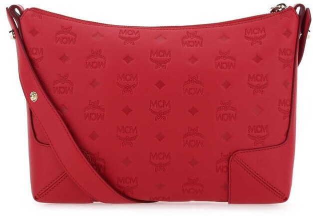 red mcm crossbody bolsa