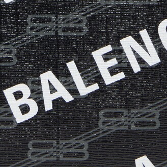 Balenciaga Signature Card Holder Bb Monogram Coated Canvas And Allover Logo