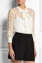Thumbnail for your product : RED Valentino Organza-paneled point d'esprit blouse