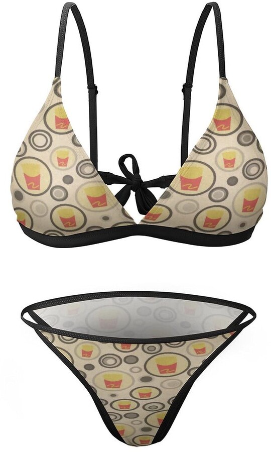 Symm French Fries Sexy Swimwear Bathing Suit Beach Bikini Set Swimsuit