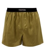 Thumbnail for your product : Tom Ford Silk-blend Satin Boxer Shorts - Khaki
