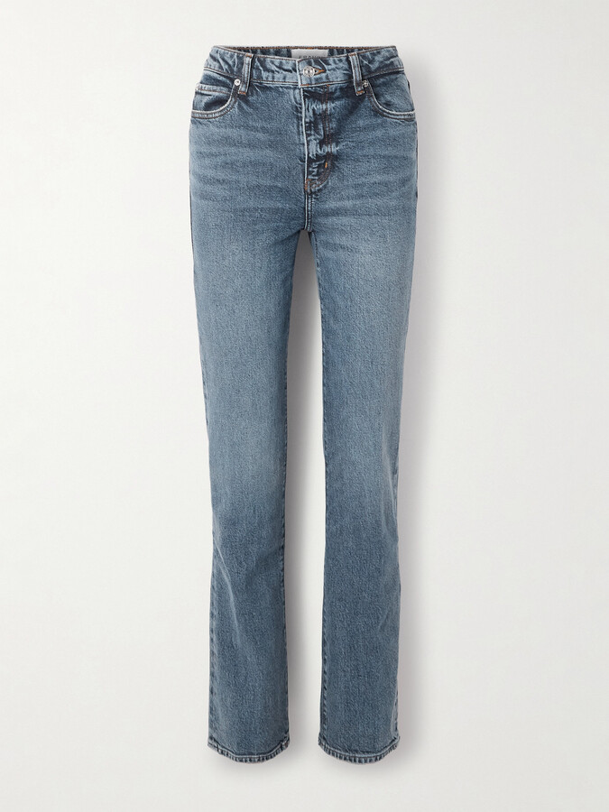 Frame The Ruler High-rise Slim-leg Jeans - Blue