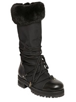 Thumbnail for your product : Jimmy Choo 40mm Drexel Lapin Canvas & Leather Boots