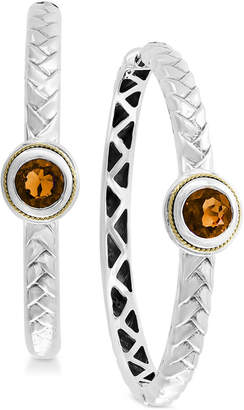Effy Final Call by EFFYandreg; Citrine Hoop Earrings (1-9/10 ct. t.w.) in Sterling Silver and 18K Gold
