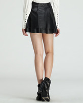 Thumbnail for your product : Rachel Zoe Venice Leather Miniskirt, Black