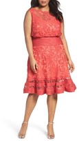 Thumbnail for your product : Tadashi Shoji Plus Size Women's Embroidered Lace Blouson Dress