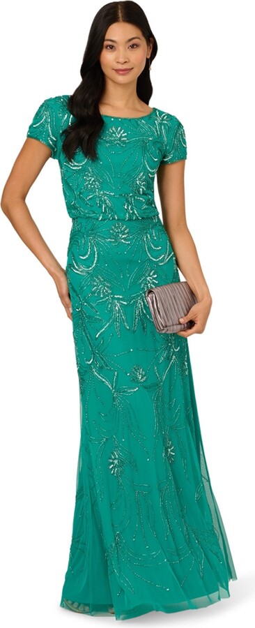 Adrianna Papell Women's Floral Sequin Gown