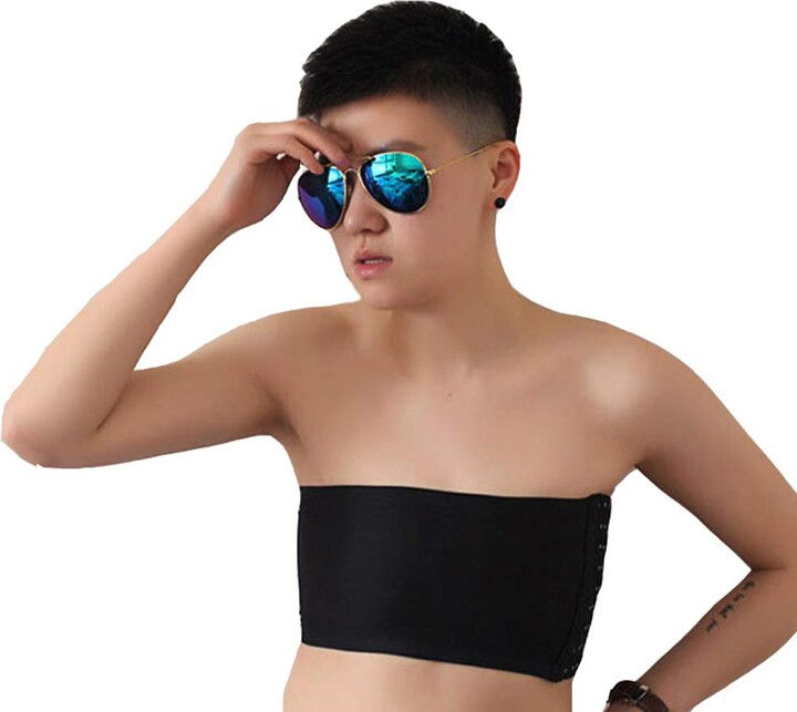 BaronHong Cool Mesh Chest Binder Strapless Top for Tomboy Trans Lesbian