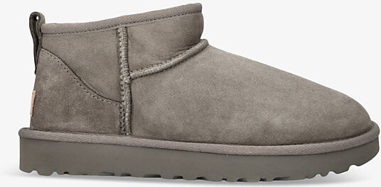 UGG Womens Grey/Dark Classic Ultra Mini Suede Ankle Boots Eur 37 / 4 Uk Women