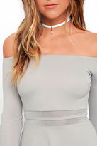 Thumbnail for your product : Lulus Yes to the Mesh Grey Skater Dress