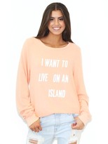 Thumbnail for your product : Wildfox Couture Live on an Island Beach Baggy Jumper in Coral Shell