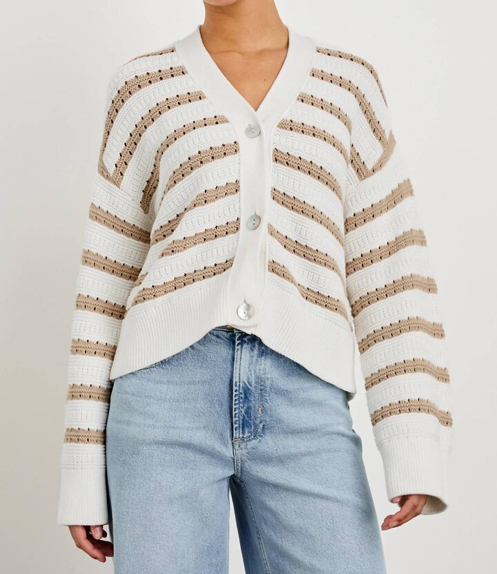 Rails Geneva Striped Sweater In Ivory Oat