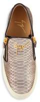 Thumbnail for your product : Giuseppe Zanotti Snake-Embossed Leather Slip-On Sneakers