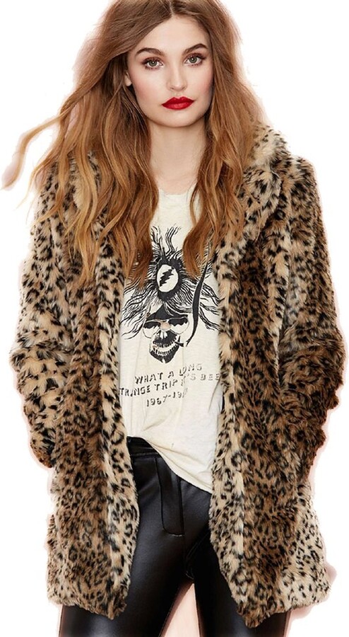 Lily&her friends - Women&rsquo;s Leopard Print Faux Fur Coat - ShopStyle