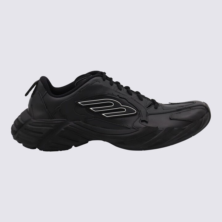 Balenciaga Black Leather Monday Sneakers