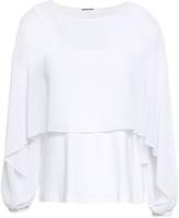 Thumbnail for your product : Elie Tahari Draped Layered Georgette And Stretch-jersey Blouse