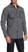 Thumbnail for your product : Daniel Won Checked Leather Trim Long Sleeve Regular Fit Shirt