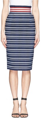 Stella Jean 'Lemming' stripe cotton skirt