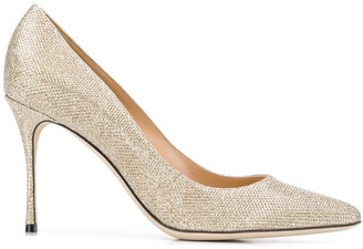 gold stiletto pumps
