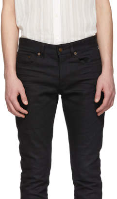 Saint Laurent Black Low-Waisted Boot Cut Jeans