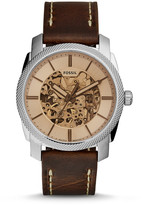 Thumbnail for your product : Fossil Machine Automatic Brown Leather Watch