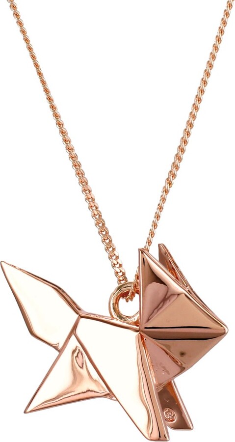 Origami Jewellery Fox Necklace Rose Gold