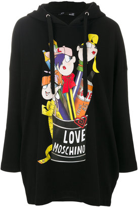 Love Moschino printed oversized hoodie