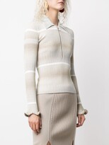 Thumbnail for your product : Jonathan Simkhai Allyson ribbed-knit polo top