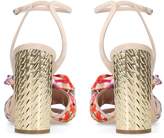 Thumbnail for your product : Casadei Suede Raffle Sandals 100