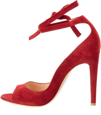 Gianvito Rossi Suede Ankle Wrap Pump