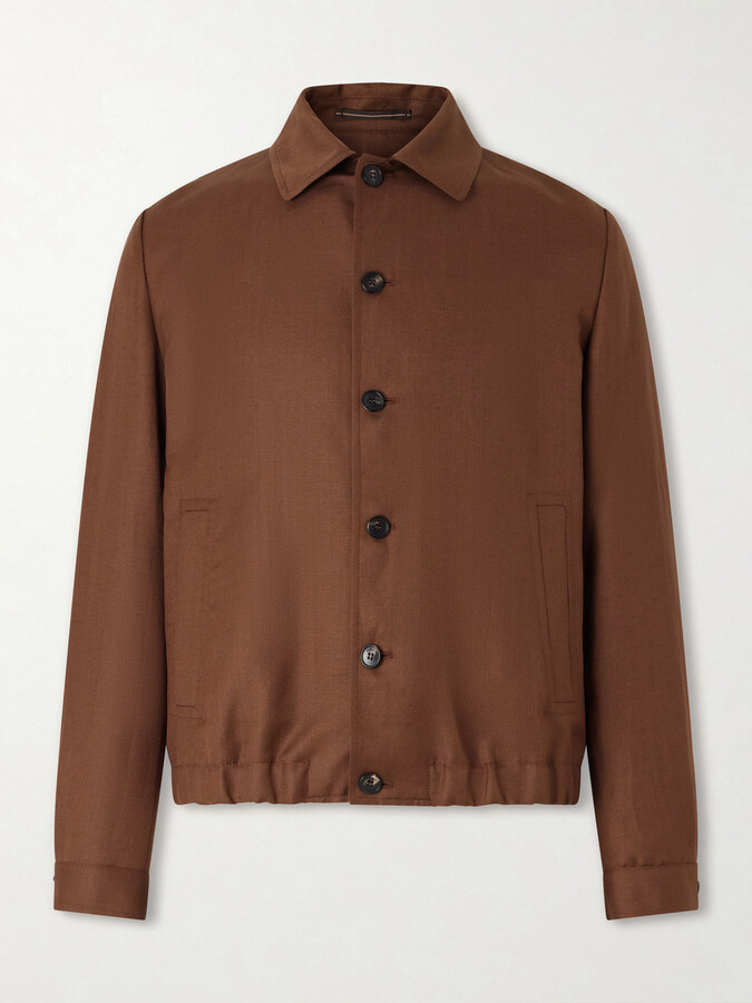 SLOWEAR Wool and Linen-Blend Bomber
