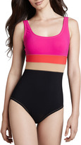 Thumbnail for your product : Karla Colletto Oasis Colorblock One-Piece Swimsuit
