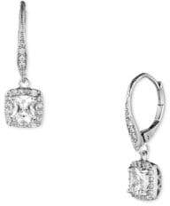 Anne Klein Pave and Faceted Cubic Zirconia Earrings