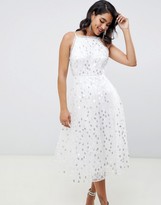 Thumbnail for your product : ASOS EDITION halter midi dress in embroidered sequin