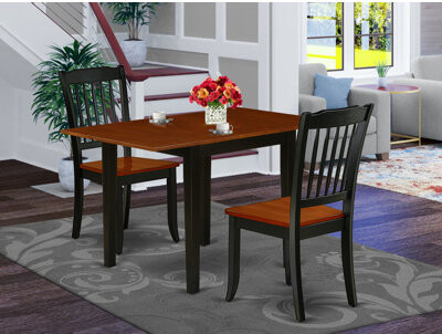Winston Porter Sherwinn Drop Leaf Solid Wood Dining Set