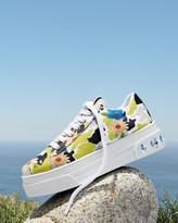 Thumbnail for your product : Miu Miu Floral Jeweled-Heel Sneakers