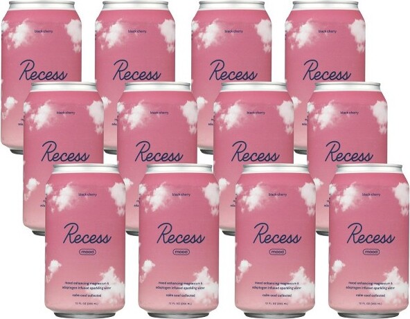 RECESS RecessBlackCherrySparklingWater-Caseof12/12oz