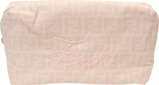 Fendi Kids Logo Embroidered Zip-Up Toiletry Case