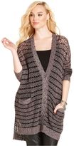 Thumbnail for your product : Jessica Simpson Plus Size Striped Maxi Cardigan
