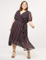 Thumbnail for your product : Lane Bryant Striped Faux-Wrap Fit & Flare Midi Dress