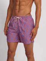Thumbnail for your product : Le Sirenuse Le Sirenuse, Positano - Maze Patterned Swim Shorts - Mens - Purple Multi