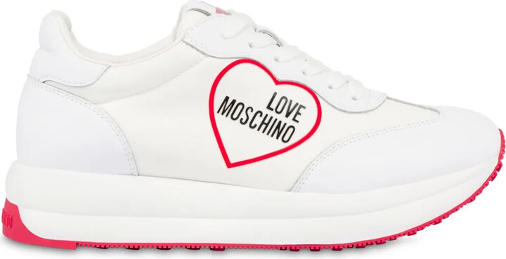 Love Moschino Logo-Print Lace-Up Sneakers