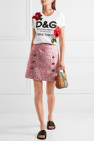 Thumbnail for your product : Dolce & Gabbana Appliquéd Printed Cotton-jersey T-shirt - White
