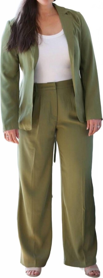 Nyland Madison Pintuck Trouser In Olive