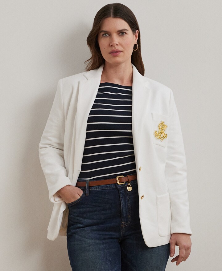 Lauren Ralph Lauren Plus Size Bullion Jacquard Blazer