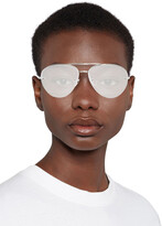 Thumbnail for your product : Linda Farrow Aviator-style Silver-tone Mirrored Sunglasses